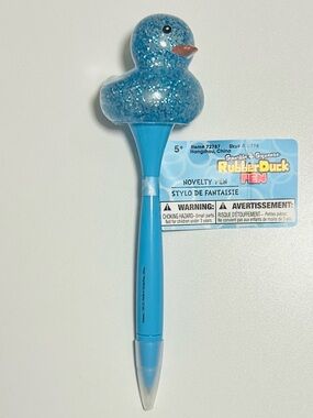 Sparkle Blue Rubber Duck Novelty Pen New with tags